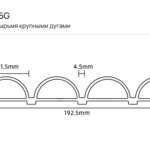 Панель с четырьмя крупными дугами F_Mo-RS095G — чертёж сечения