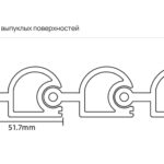 Профиль для выпуклых поверхностей F_RT038G — чертёж сечения